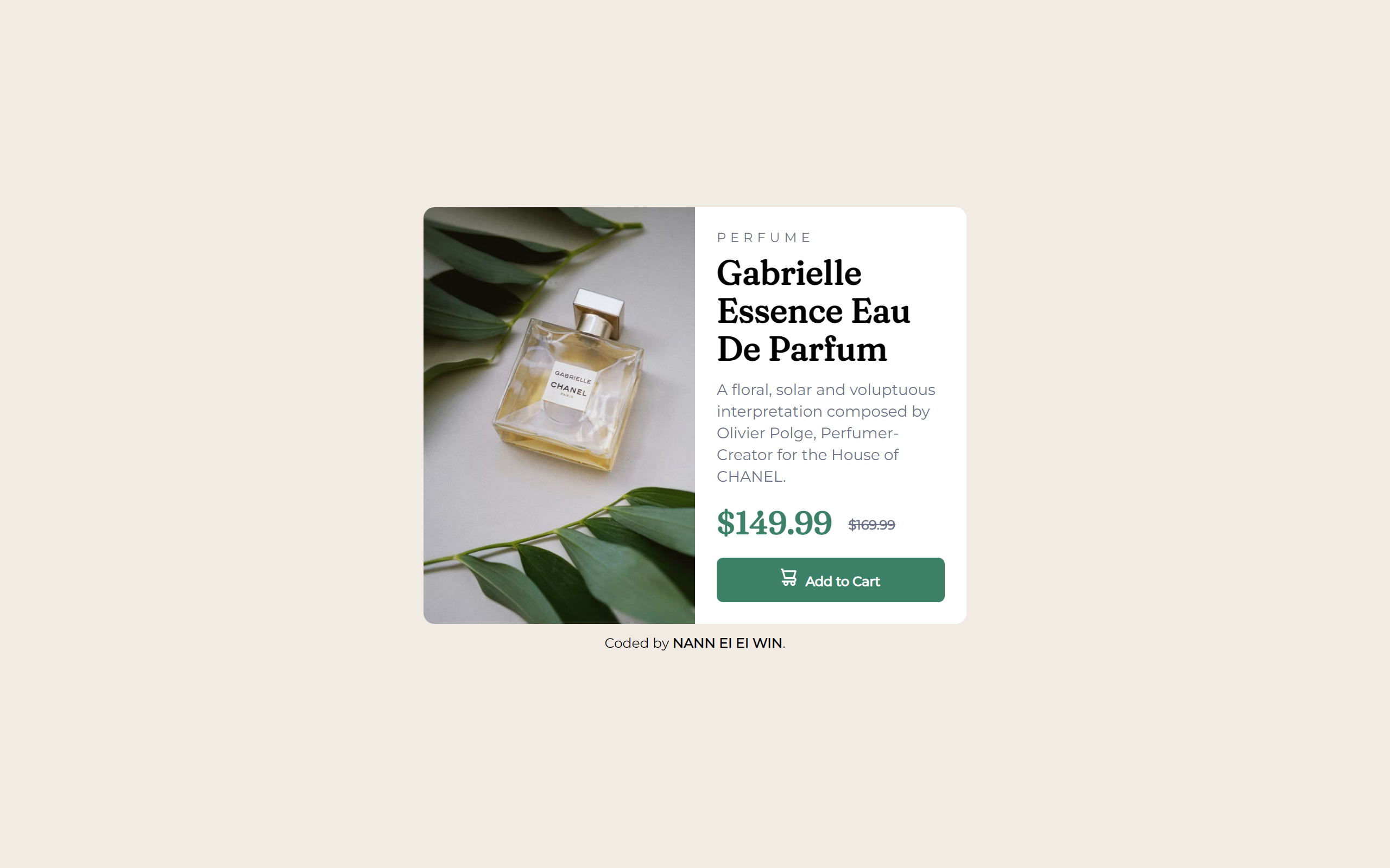 Gabrielle Chanel perfume product preview card