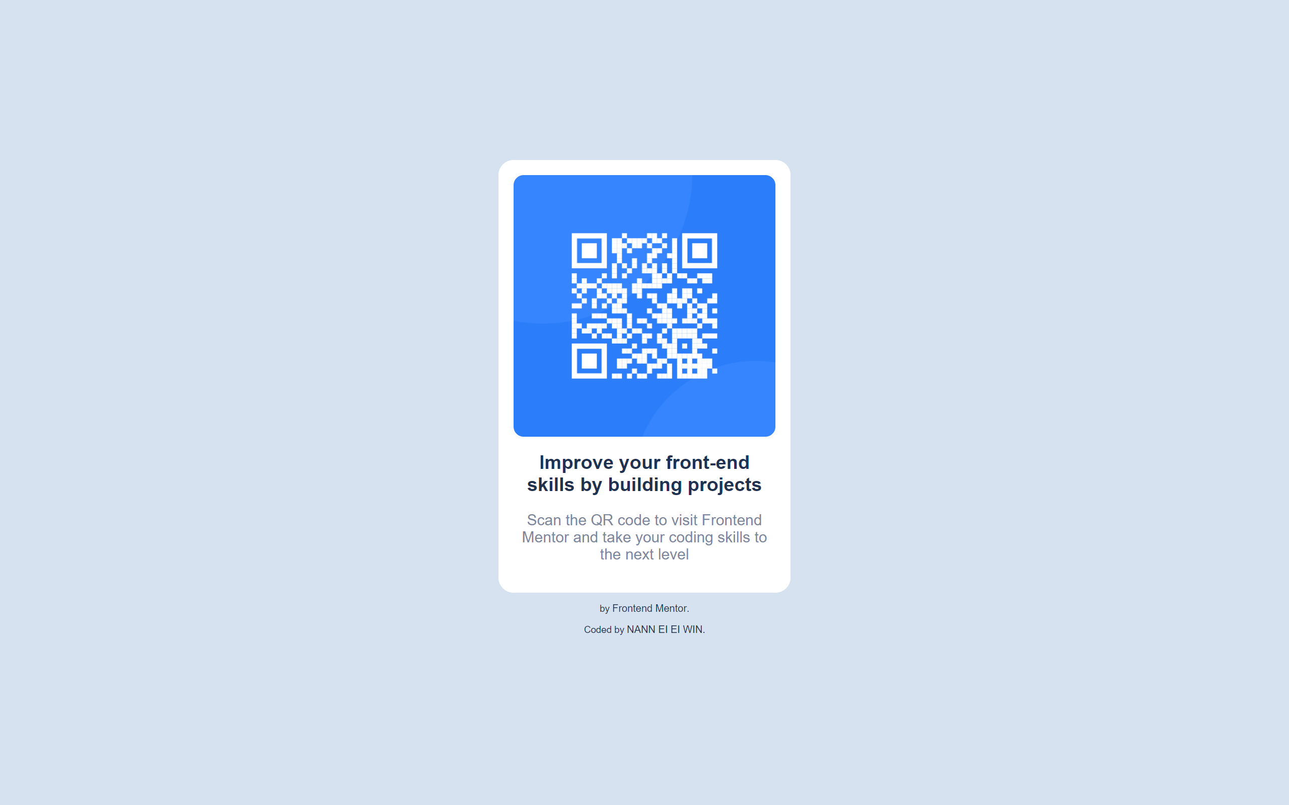 Front-end mentor website's QR code ads